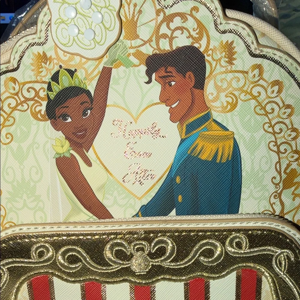 Danielle Nicole Princess Tiana & Prince Charming Mini Backpack - Cream & Gold - Picture 5 of 6